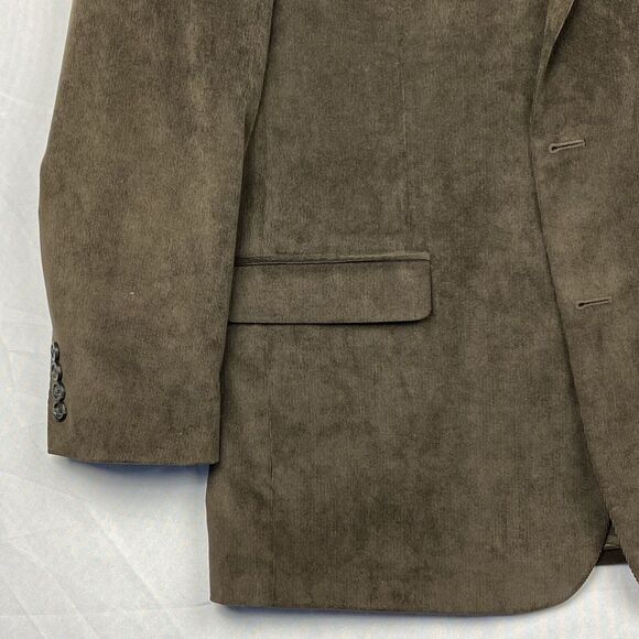 Chaps Blazer 46L Brown Corduroy Paisley Lining Sport Coat Jacket Polyester Blend - Picture 6 of 13